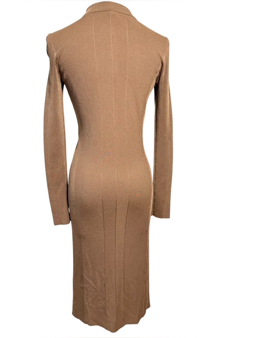 rag & bone Pacey Collared Rib Knit Sweater Midi Dress Khaki XS - Picture 5 of 10